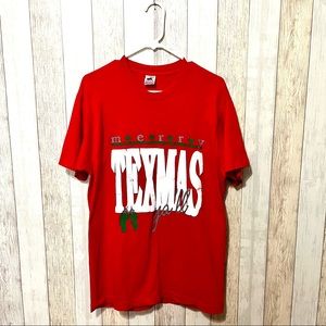 Vintage 1980s “Merry Texmas” Puff Paint Single Stitch Christmas Tee